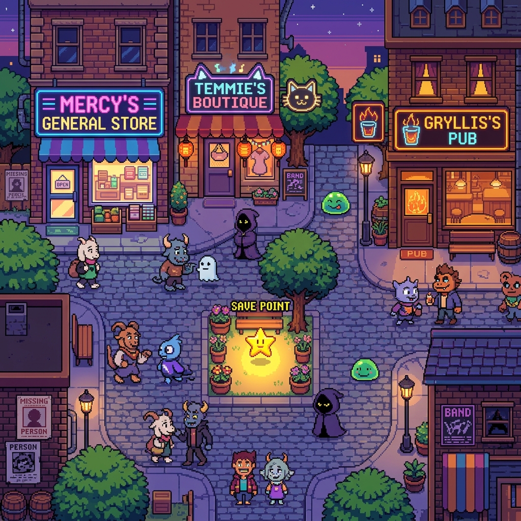 Neon Borough Pixel Town